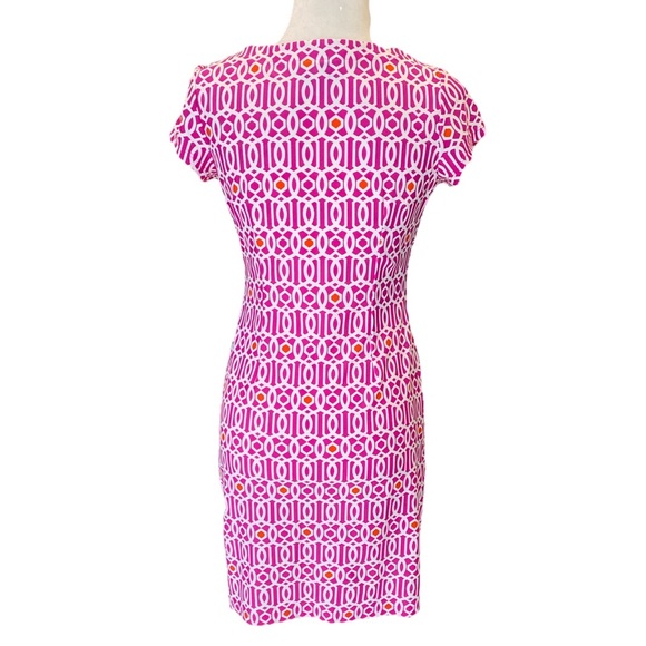 Jude Connally Patty Pink White Orange Geometric Mini Slip Dress - S - Picture 6 of 10
